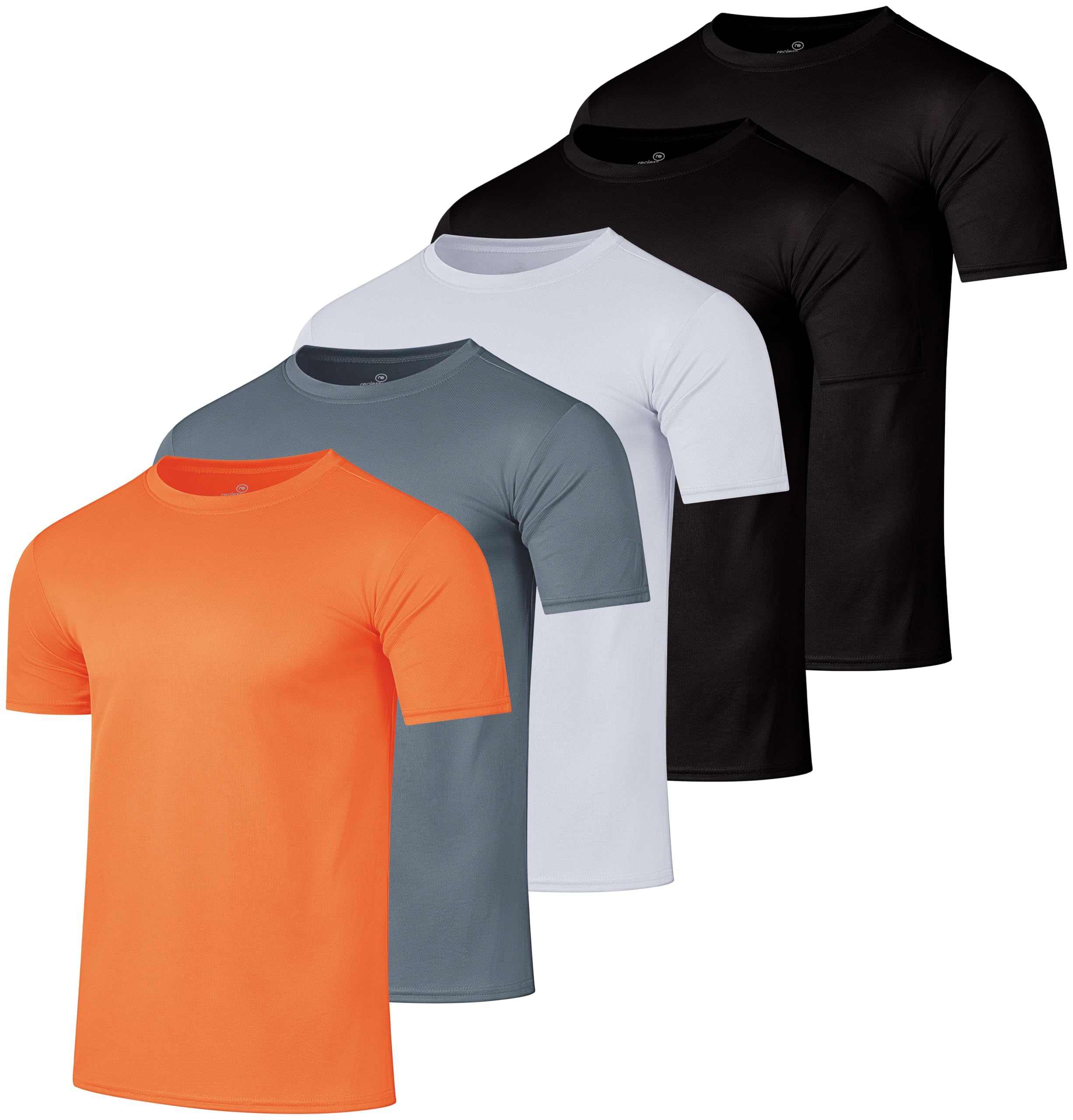 5 Pack:MenAs Mesh Active Wear T-Shirt Essentials Performance Workout gym Training Quick Dry Fit Dri Tech Breathable Short Sleeve