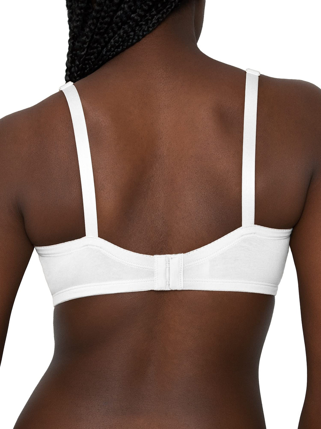 Fruit of the Loom Women's Smooth Cotton T-Shirt Bra-Ultra-Soft, Flexible, and Invisible Under Tees, White/Black Hue, 40D