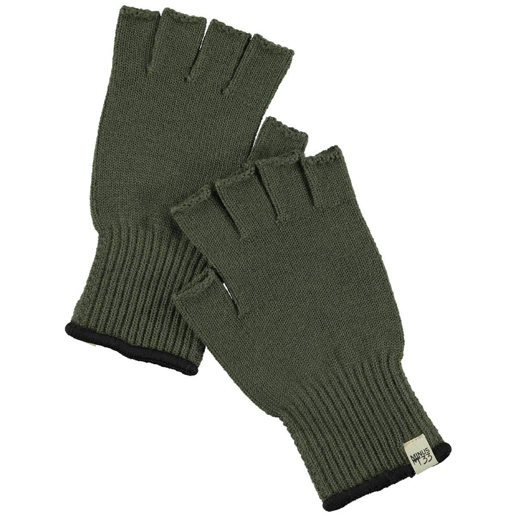 Minus33 Merino Wool Fingerless Glove Liner Olive Drab Small