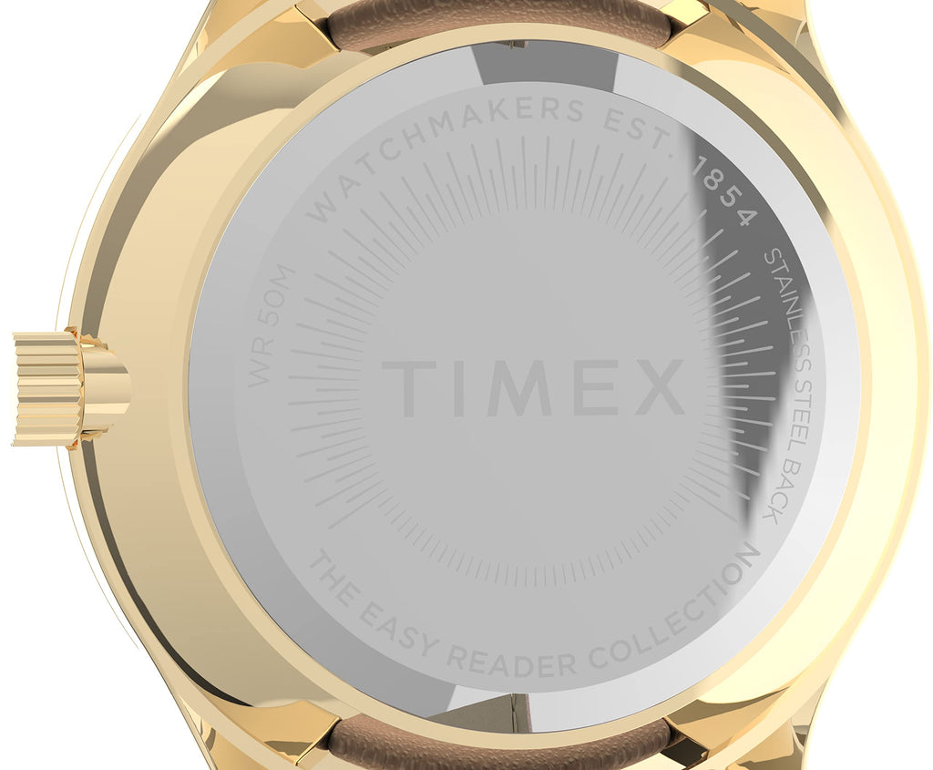 Timex Women's Modern Easy Reader 32mm Watch - Rose Gold-Tone Case White Dial with Pink Genuine Leather Strap