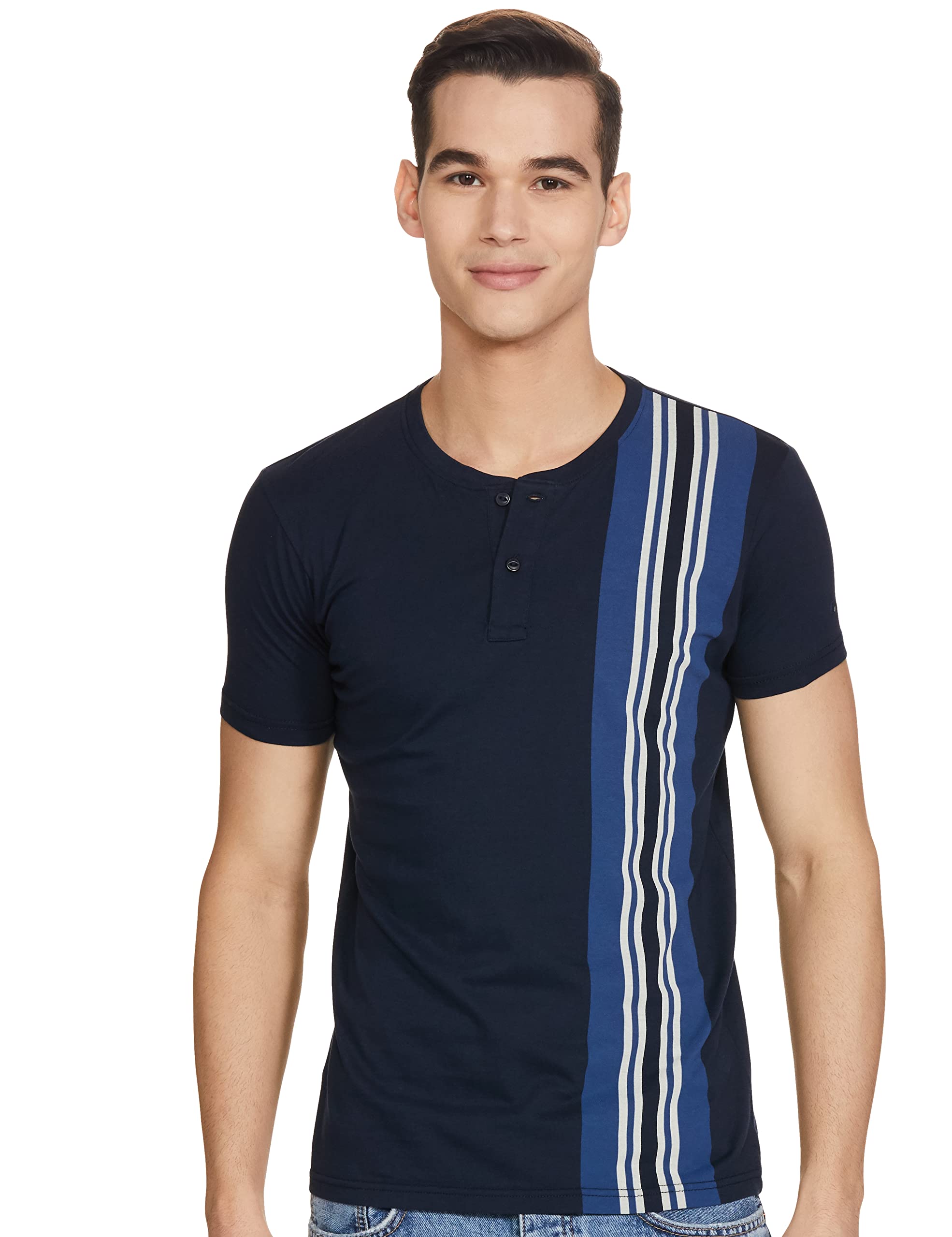 Pepe Jeans MenS Slim Fit Colour Block T-Shirts Navy