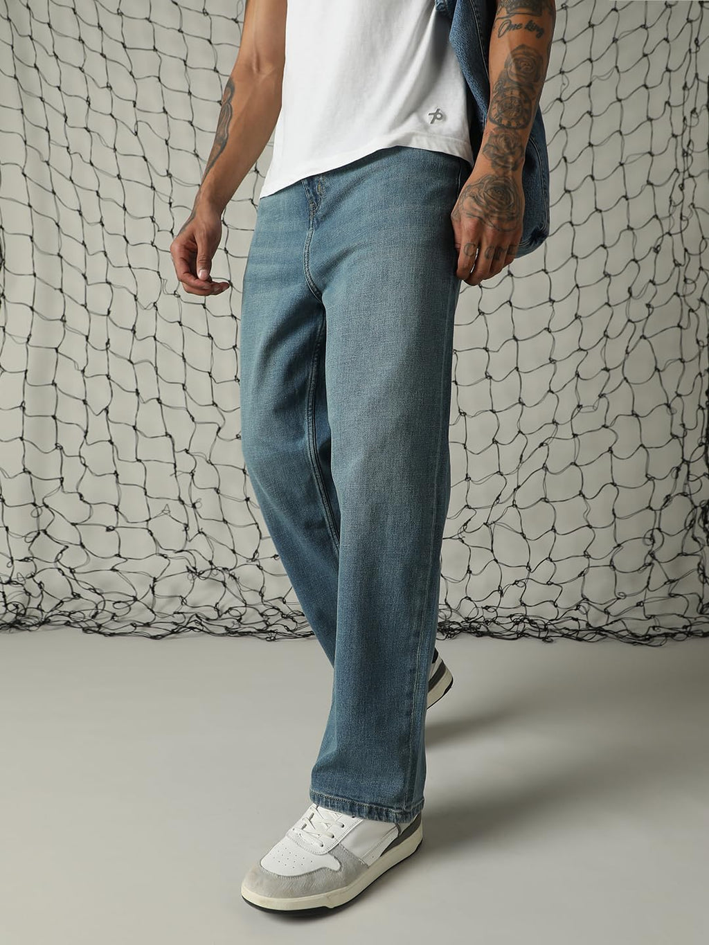 Hubberholme Men Washed Cotton Loose Fit Mid- Rise Jeans 72