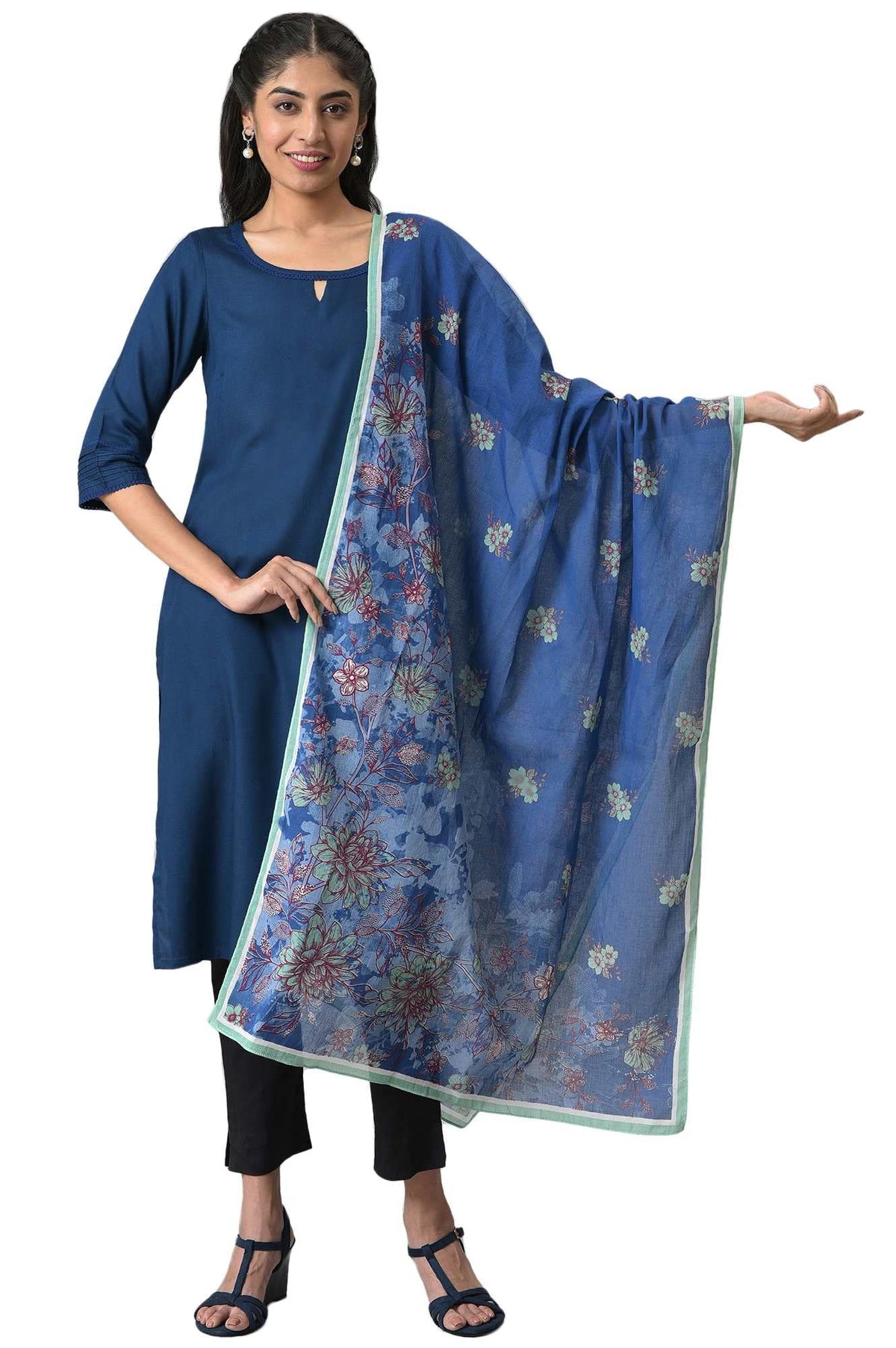 Aurelia Geometric Cotton Woven Womens Dupatta (Pink,Free Size)