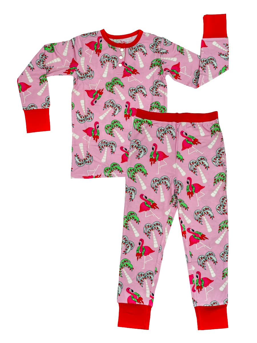 Florida Kid Co. Fa La La Mingo Two Piece Christmas Pajama Set for Toddlers, made with Viscose from Bamboo and Spandex, Fa La La  3