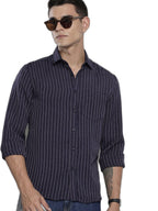 The Indian Garage Co Mens Striped Slim Fit Shirt
