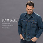 Wrangler Men's Cowboy Cut Western Unlined Denim Jacket, Dark Blue, Small