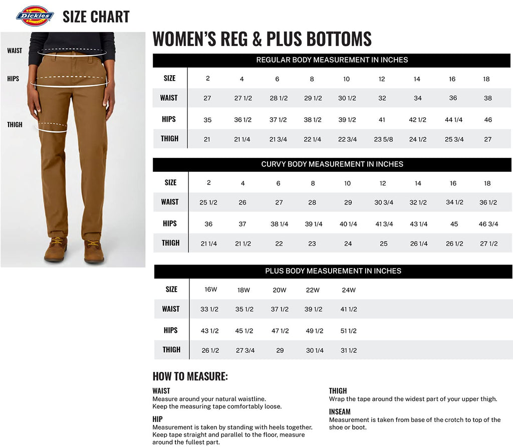 Dickies Women's Slim Bootcut Twill Pants, Rinsed Dark Navy, 36