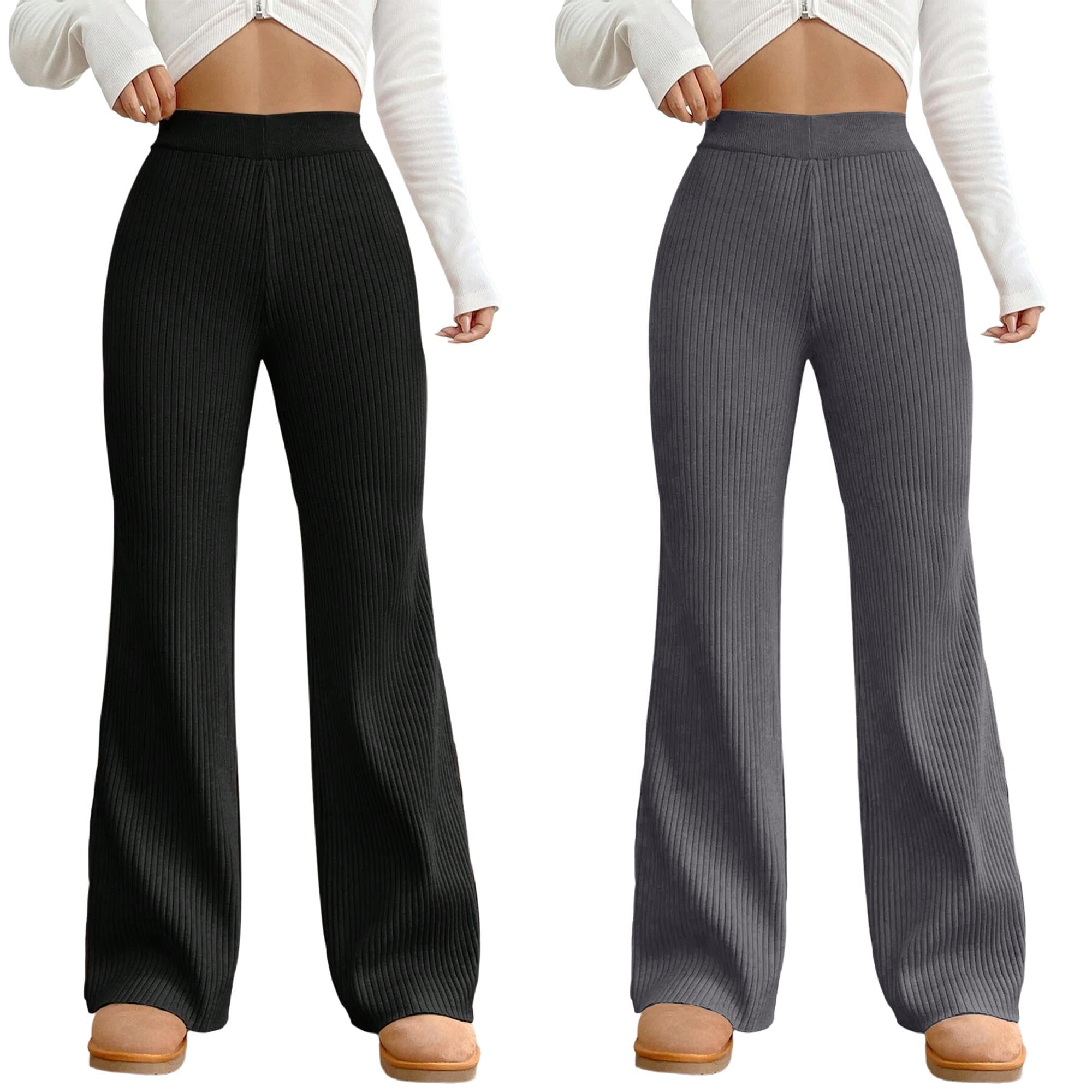 Tee Projekt Regular Fit Trousers for Women| Korean Trousers for Women Black-Grey