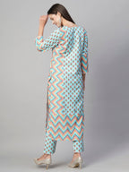 Anni Designer Women'S Cotton Blend Printed Straight Kurta With Pant (Rcb-See-Green-Nw)