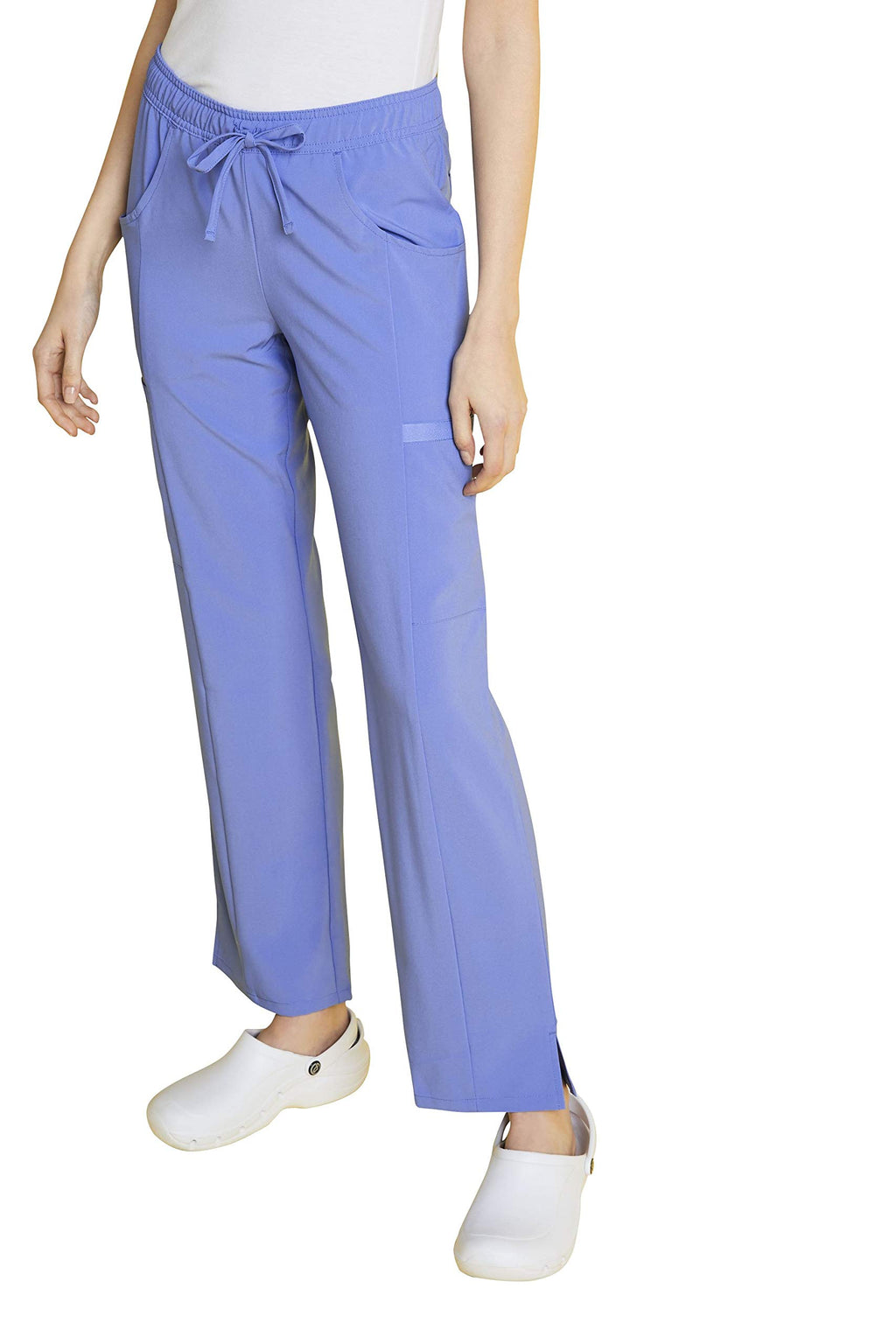 Dickies EDS Essentials Scrubs for Women, Drawstring Cargo Scrub Pants with Four-Way Stretch and Moisture Wicking DK010, L, Ciel