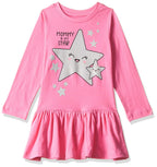 T2f Girls Cotton Printed Full Sleeve Knee-Length Casual Dress