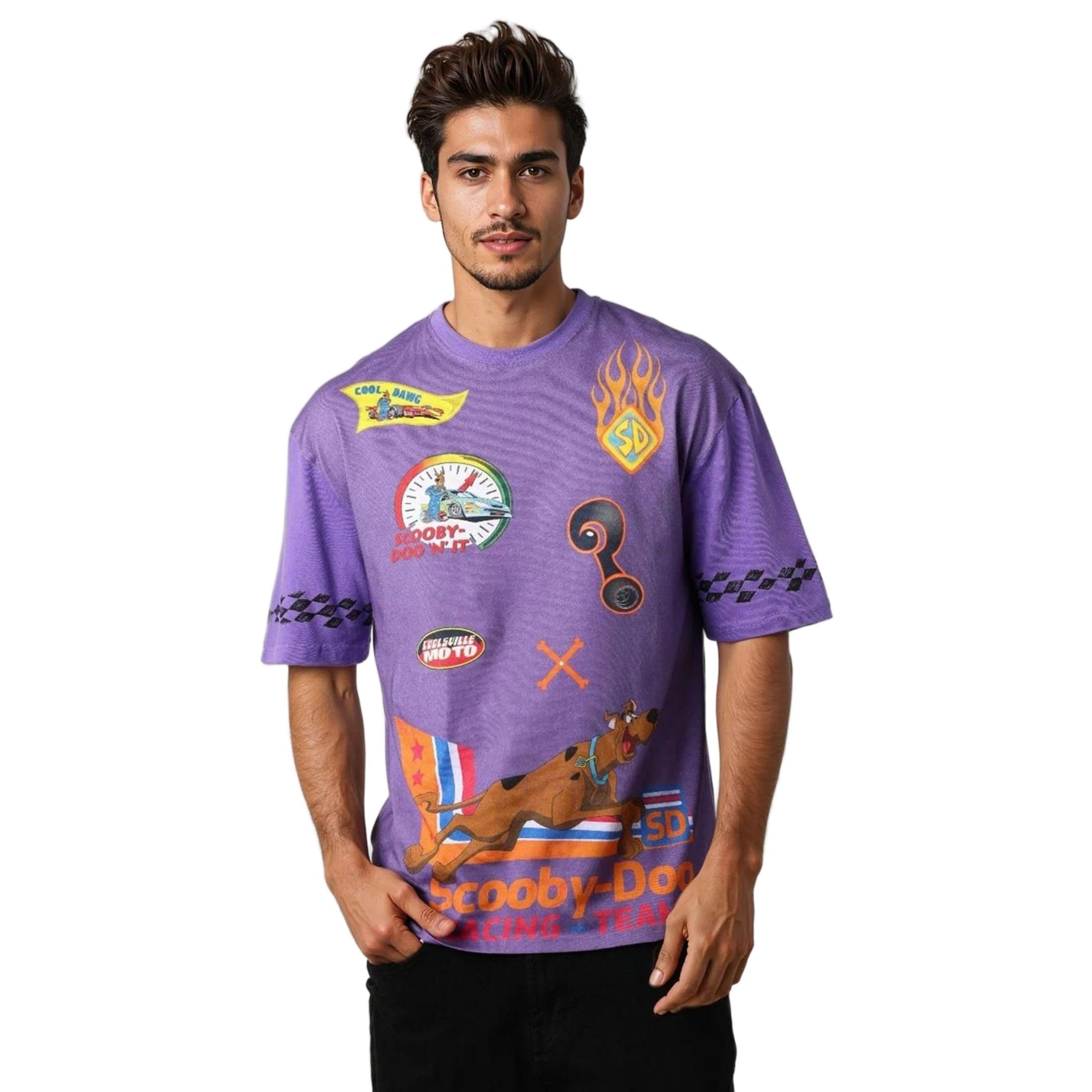 The Indian Garage Co Mens Warner Bros. Collection Boxy Fit Scooby Doo Crew Neck T-Shirt