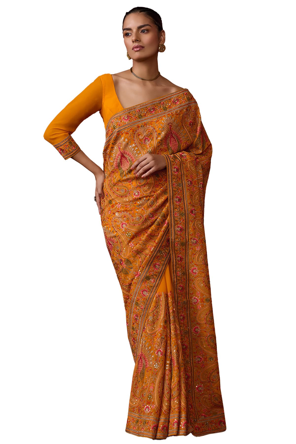 Soch Women Georgette Embroidered Saree