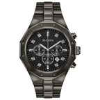Bulova Men's Classic Diamond 6-Hand Chronograph Quartz Watch, Calendar Date, Luminous Markers, 100M Water Resistant, 44mm