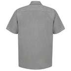 Red Kap Mens Standard Industrial Work Shirt, Regular Fit, Short Sleeve, Light grey, Large