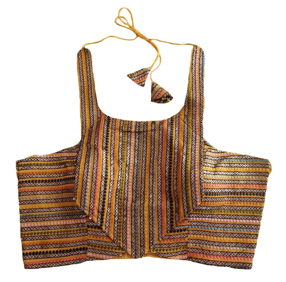Pujia Mills WomenS Sleeveless Readymade Saree Blouse Indian Ethnic Designer Stitched WomenS Readymade Saree Blouse Sleeveless 