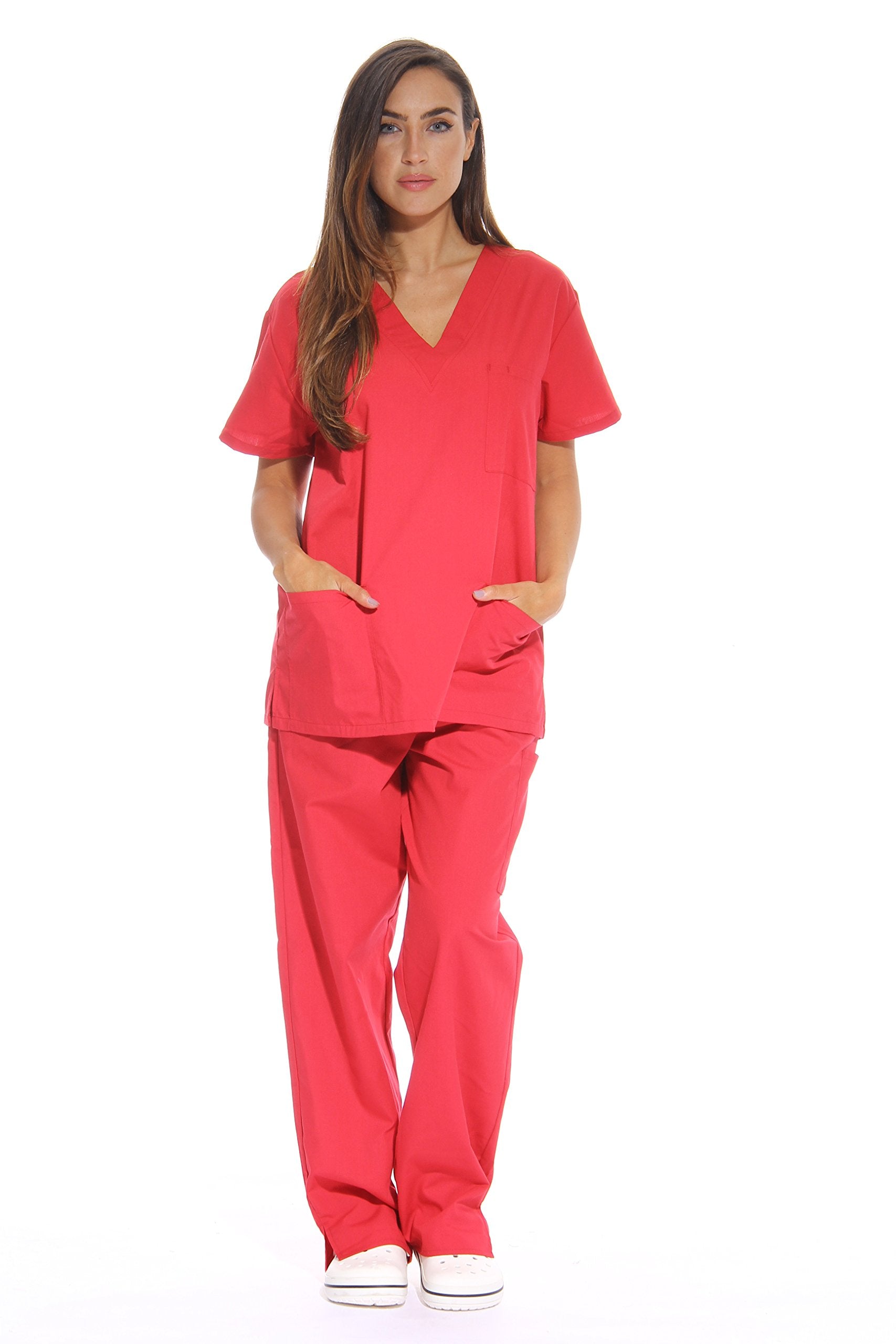Just Love Womens Red Scrub Set - Extra Small,Red,X-Small