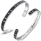 Btysun Bracelets for Women Inspirational Gifts for Her Girls Motivational Birthday Cuff Bangle Friendship Personalized Mantra Ch