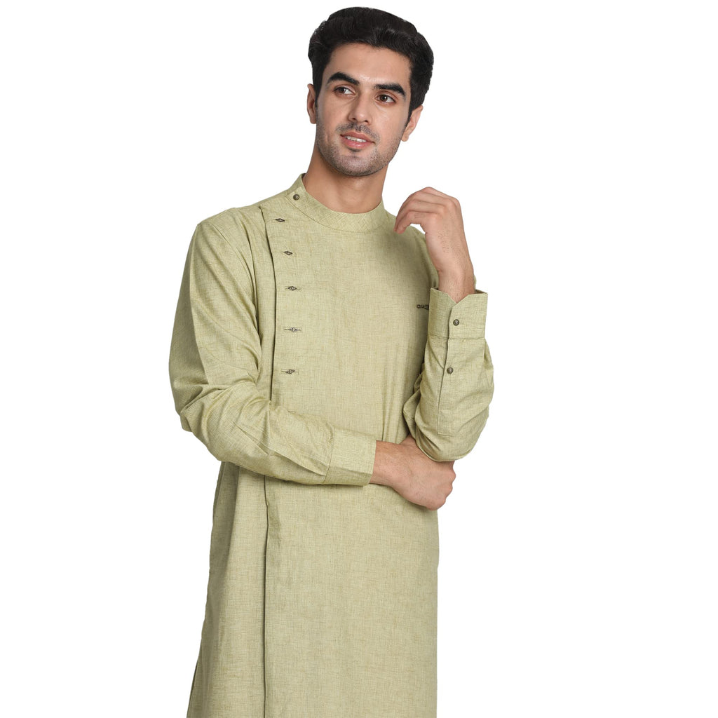Manyavar Mens Kurta, Full Sleeves Viscose Blend Kurta for Men