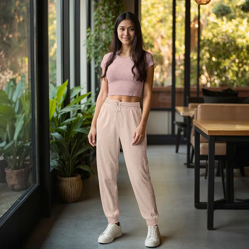 BlissClub AirMelt Joggers | Cuffed Bottom Hem | Classic Joggers Design | Adjustable Drawcord | 2 Roomy Pockets | Cool-to-Touch F