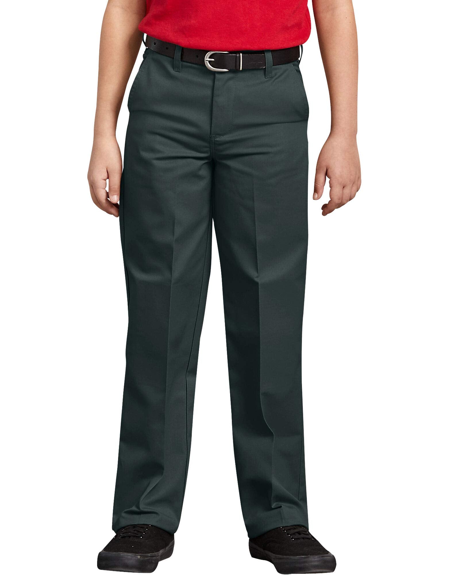 Dickies Boy's Big Flex Waist Flat Front Pants, Hunter Green, 20