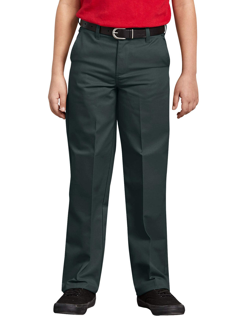 Dickies Boy's Big Flex Waist Flat Front Pants, Hunter Green, 18