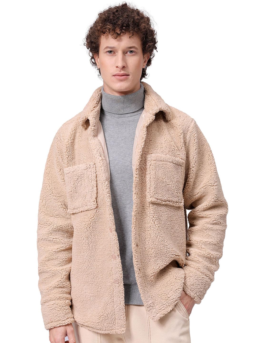 The Indian Garage Co Mens Regular Fit Solid Casual Winter Sweater