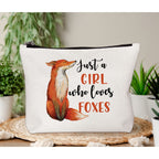 BiuNiuring Fox Cosmetic Bag Gift for Women, Fox Gifts for Fox Lovers, Fox Makeup Bag Gift, Who Loves Foxes Cosmetic Bag