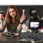 20 Pcs Sport Makeup Bag Sport Cosmetic Bag Canvas Gifts Softball Volleyball Football Baseball Tennis Accessories for Girls Toile