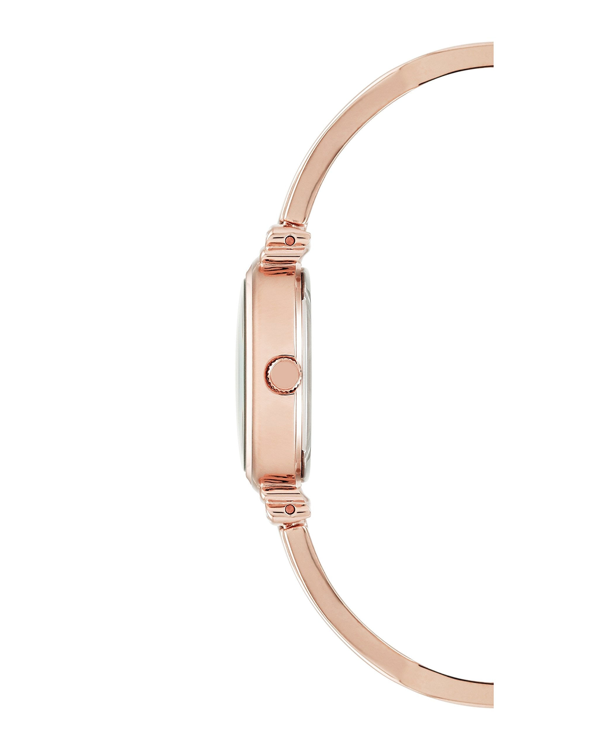 Anne Klein Women's AK/2216BLRG Premium Crystal-Accented Rose Gold-Tone and Blush Pink Bangle Watch