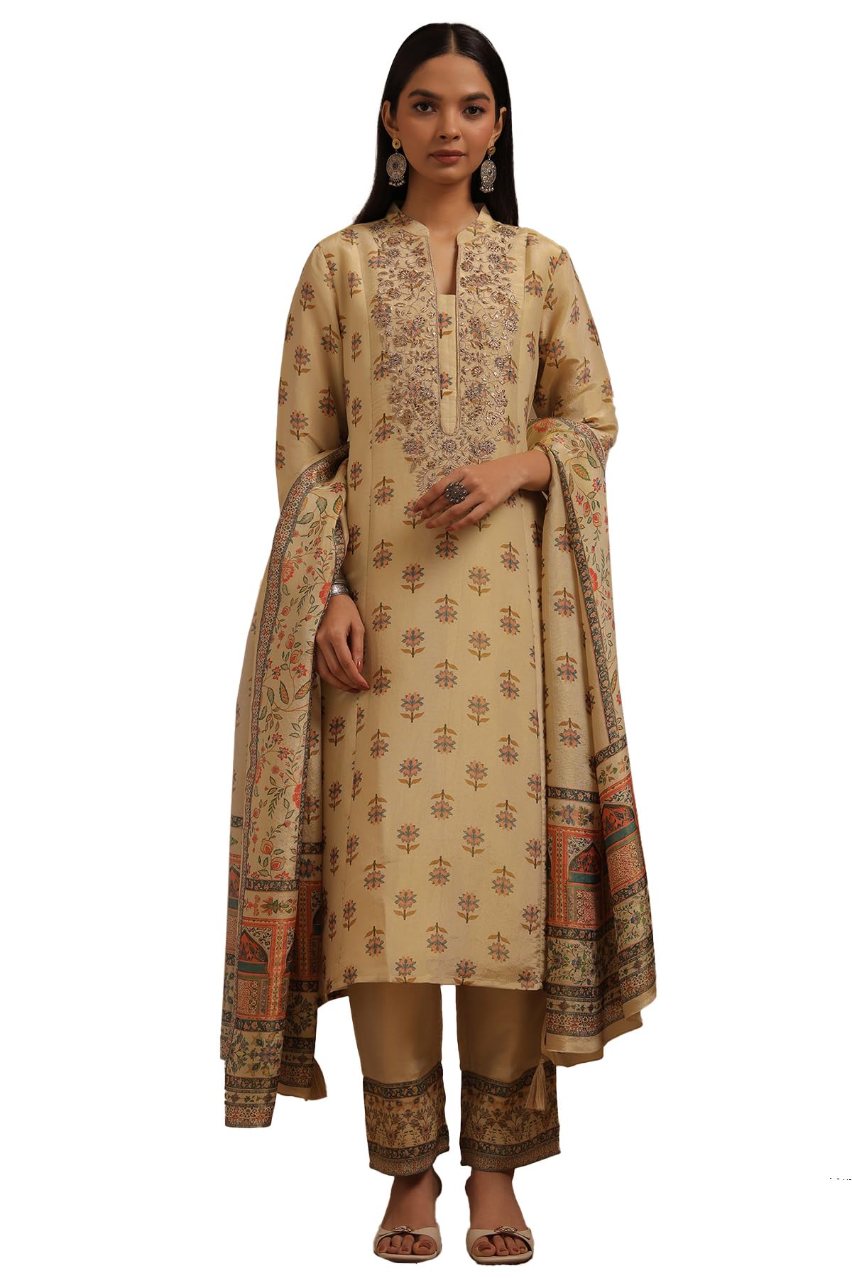 Soch Women Tissue Embroidered Suit Set with Mirror and Cutdana