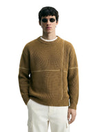 The Indian Garage Co Mens Oversized Fit Long Sleeves Crew Neck Solid Sweater