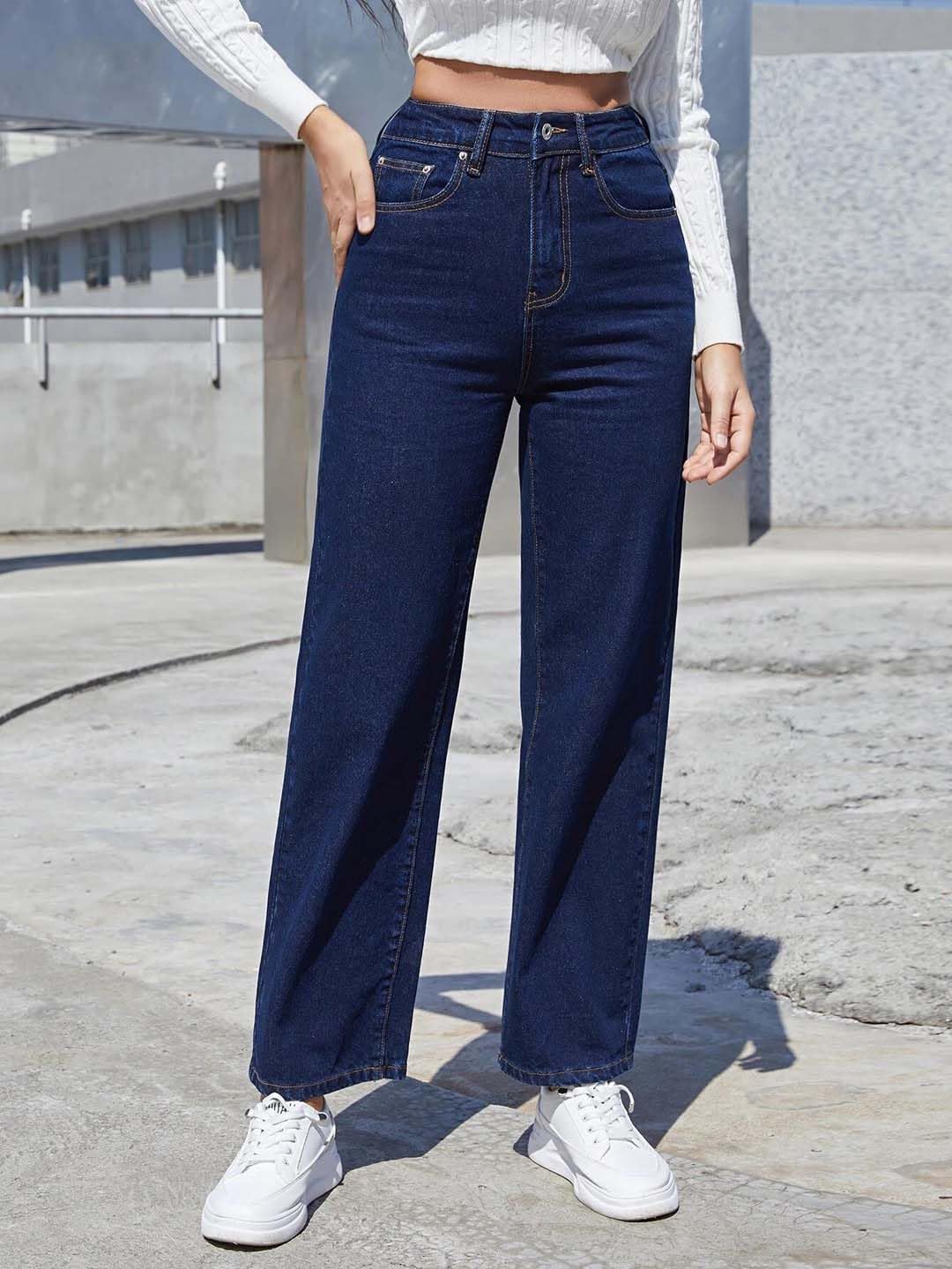 Kotty Women Solid Regular High Rise Blue Jeans