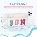 COSHAYSOO Clear SUN Makeup Bag Sunscreen SPF Pouch Beach Pool Lake Spa Travel Cosmetic Toiletry Stuff Organizer for Women Teenag