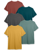 Kyda Kids Boys Cotton Blend Regular Fit Short Sleeve Printed Multicolor T-Shirts For Boys - (Pack Of 5)