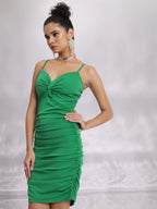 Ketch WomenS Polyester Blend Bodycon Mini Dress (Khj6000529_Green