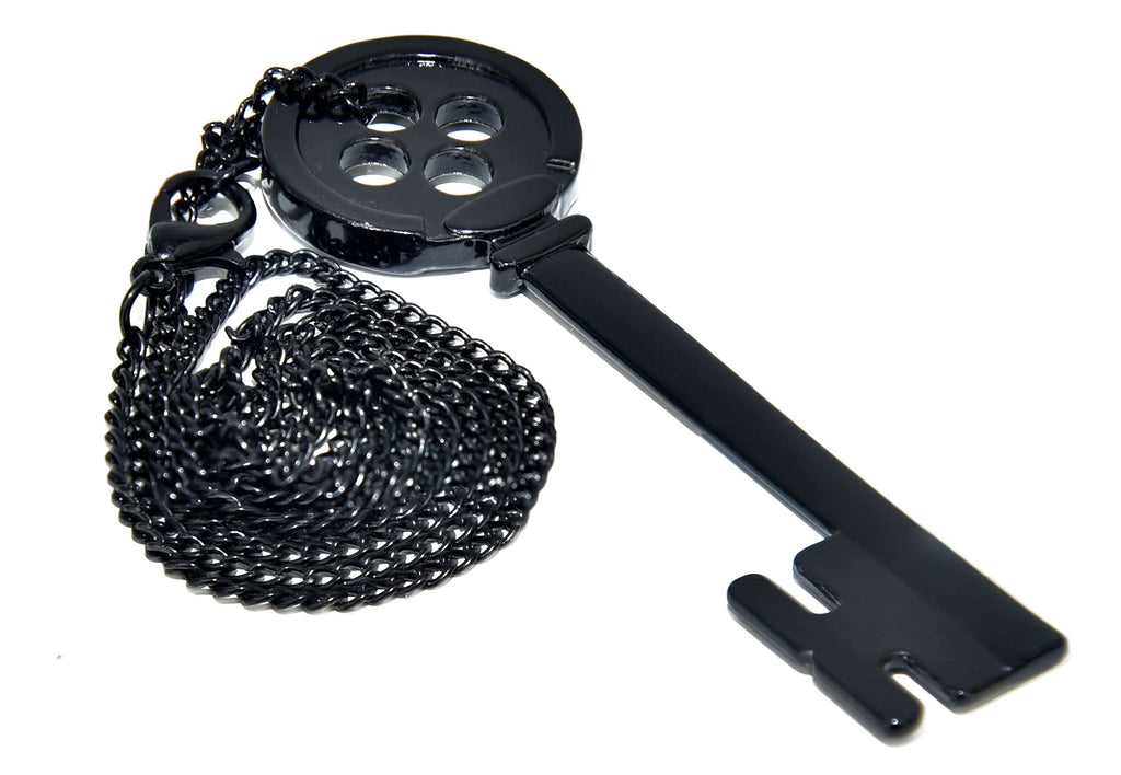 C-ZOFEK Button Key Necklace Dragonfly Hair Clip for Other Mother Halloween Cosplay Prop (Black)