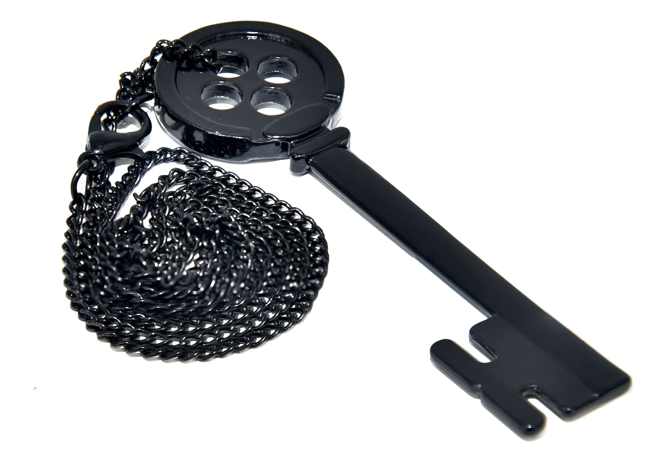 C-ZOFEK Button Key Necklace Dragonfly Hair Clip for Other Mother Halloween Cosplay Prop (Black)