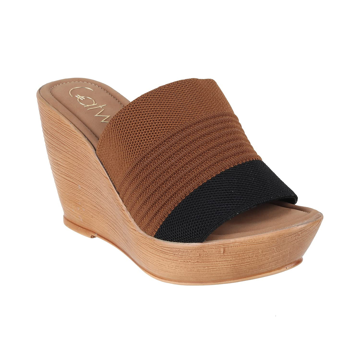 Textured Upper Open Toe Flats 8-40