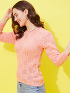 Modeve Round Neck Casual Women Sweater For Winter||Winterwear|| Peach