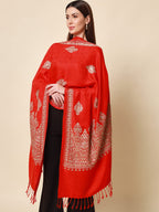 Womens Shalimaar Kashmiri Aari Embroidery Stole (Size: 71X203 CM)