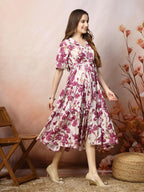 Stylum WomenS Floral Printed Cotton Flared Dress