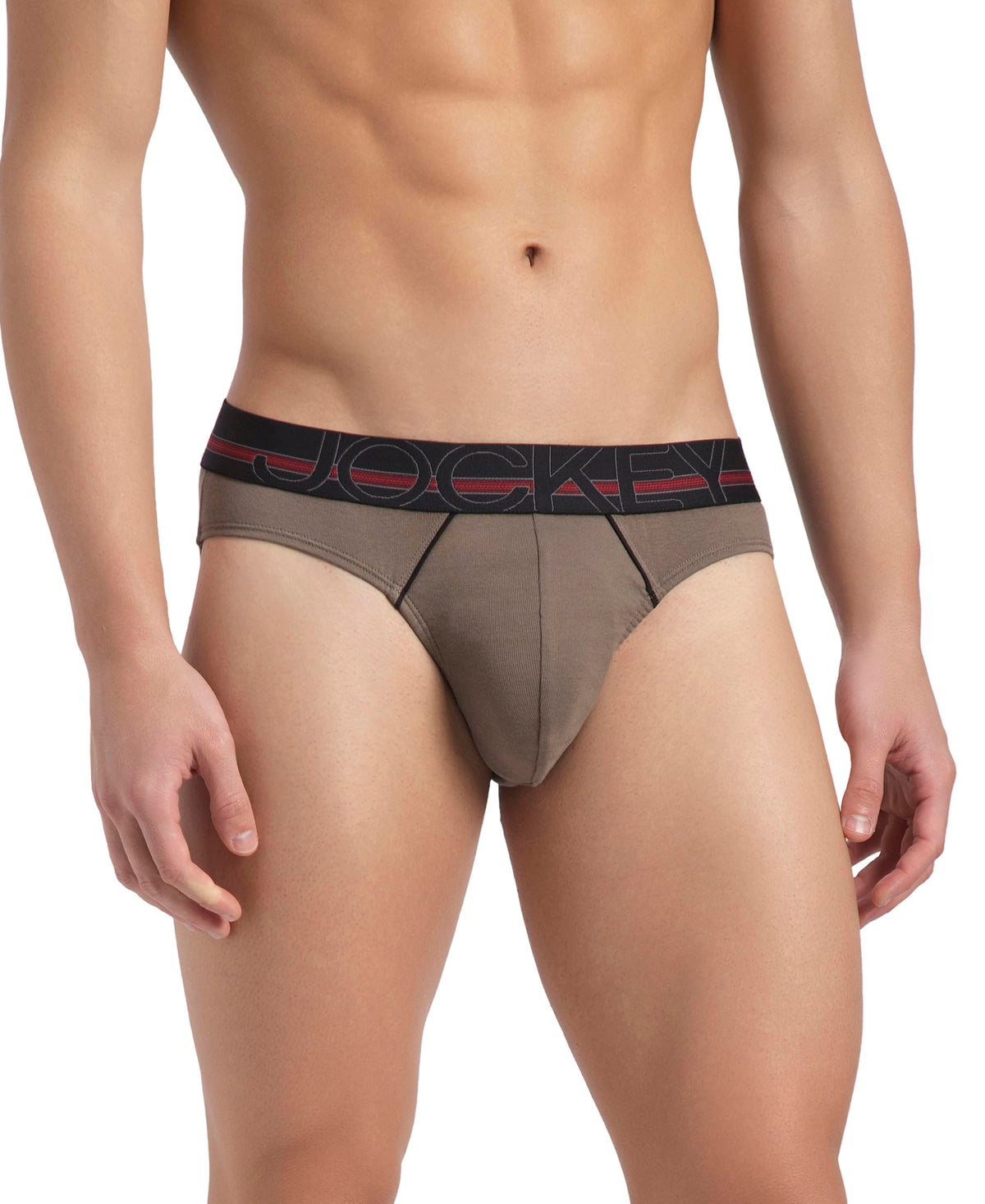 Jockey Us17 MenS Super Combed Cotton Rib Solid Brief With Ultrasoft Waistband_Dark Khaki_M