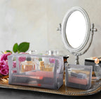 Boao 3 Pieces Mesh Cosmetic Bag Mesh Makeup Bags Mesh Zipper Pouch for Offices Travel Accessories, 3 Sizes (Grey)