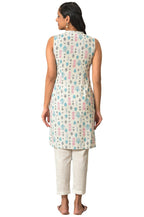 Aurelia Geometric Printed Off White Cotton WomenS Kurta And Trousers Set