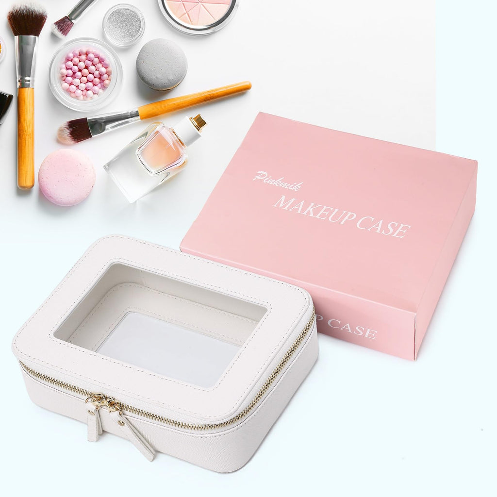 Pinkmik Clear Makeup Bag Travel Case Portable transparent Cosmetic Bag Clear Travel Toiletry Bag Skincare Bag Makeup Bag