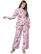 Leriya Fashion Women Ethnic Kurta Set | Rayon Co-Ord Set | Fancy Pajama Set | Pack Of 2 | Floral Printed Top & Pant Set | Full P