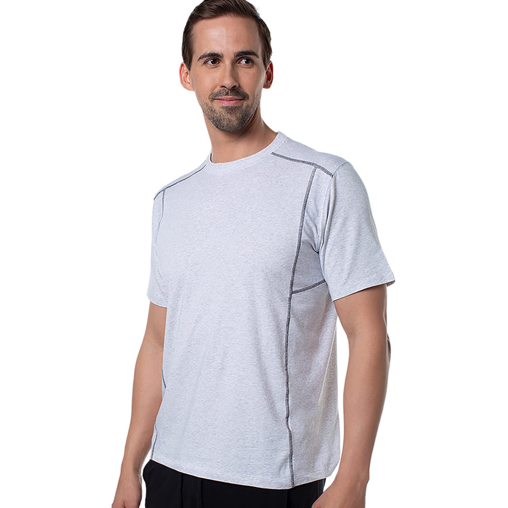 Bamboo Performance Crew T-Shirt - Light Heather Gray by Cariloha for Men - 1 Pc T-Shirt (2XL)