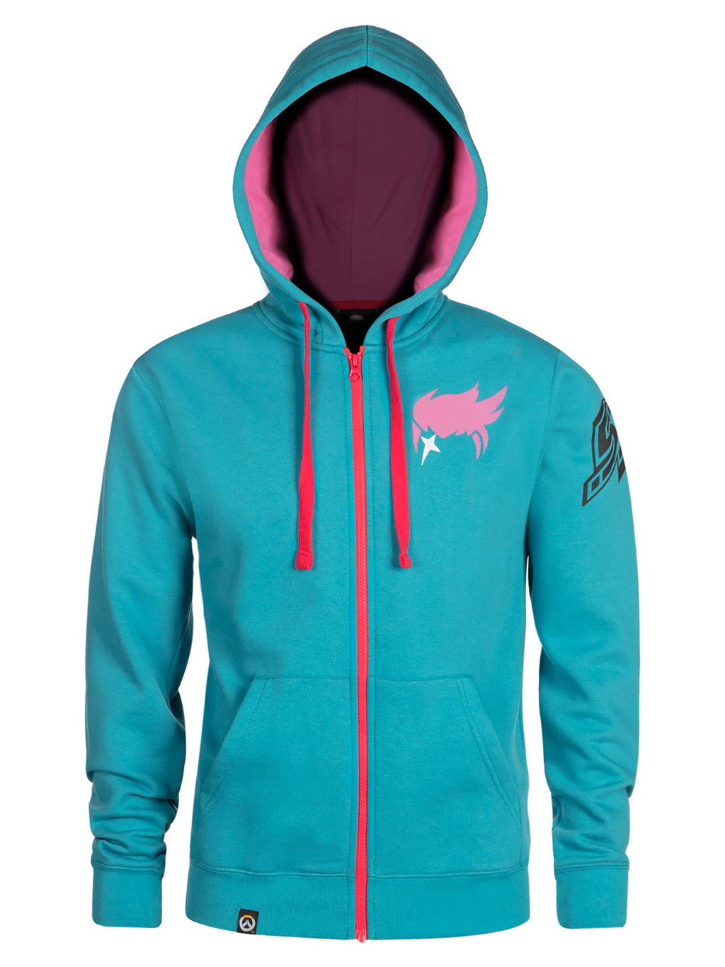 Overwatch Ultimate Zarya BlueRed Zip-Up Hoodie  X-Small