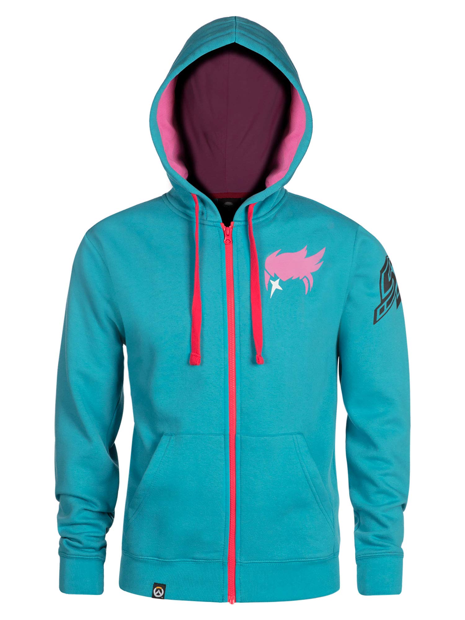 Overwatch Ultimate Zarya BlueRed Zip-Up Hoodie  X-Small